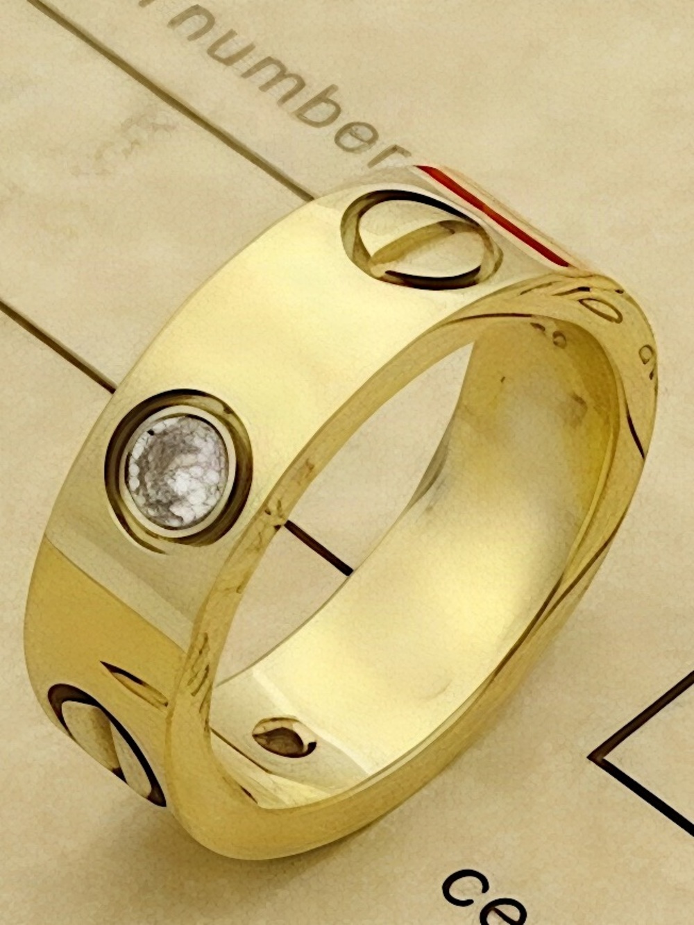 Gold Ring Nail Stones